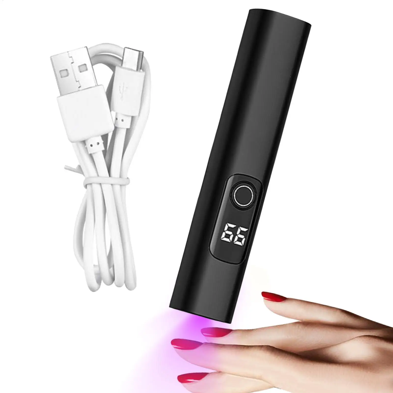 

Мини-УФ-свет для гелевых ногтей, USB аккумуляторная лампа для ногтей, цифровой дисплей, светодиодная лампа для ногтей с 2 режимами синхронизации для маникюра