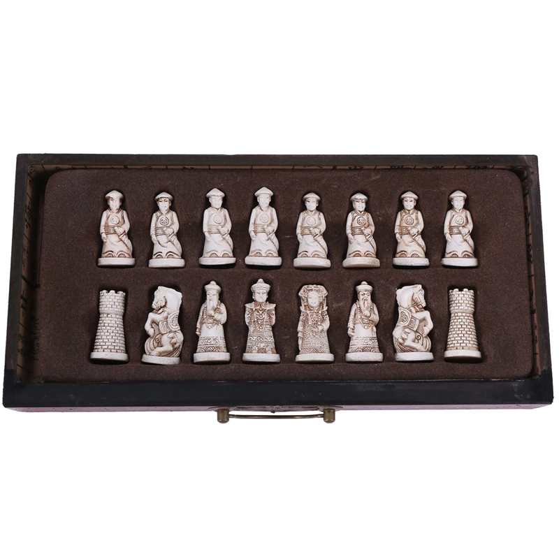 32Pcs/Set Wooden Table Chess Chinese Chess Games Resin Vintage Collectibles Gift Chessman Christmas Birthday Premium Gifts Enter