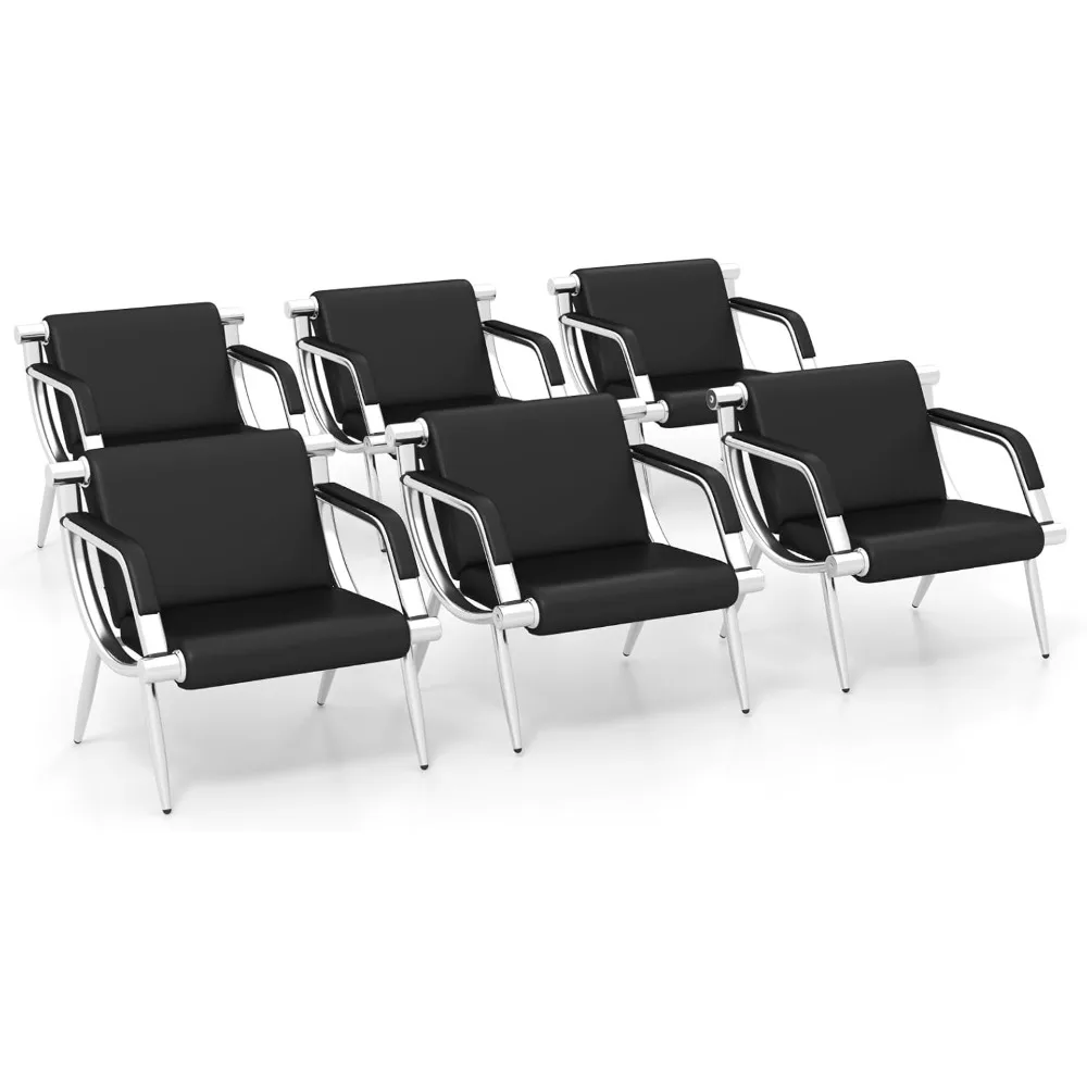 1-seat Waiting Room Chairs - 6PCS Office Guest Chairs & Reception Chairs, Guest Stationary Side Chair Waiting Room Chairs