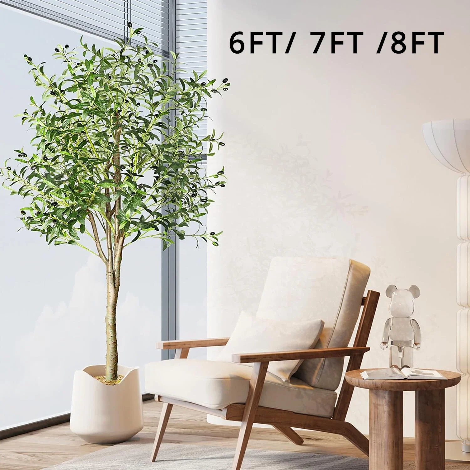 Super Large Artificial Olive Tree Tall Realistic Fake Potted Plant for Home and Office Floor Decor