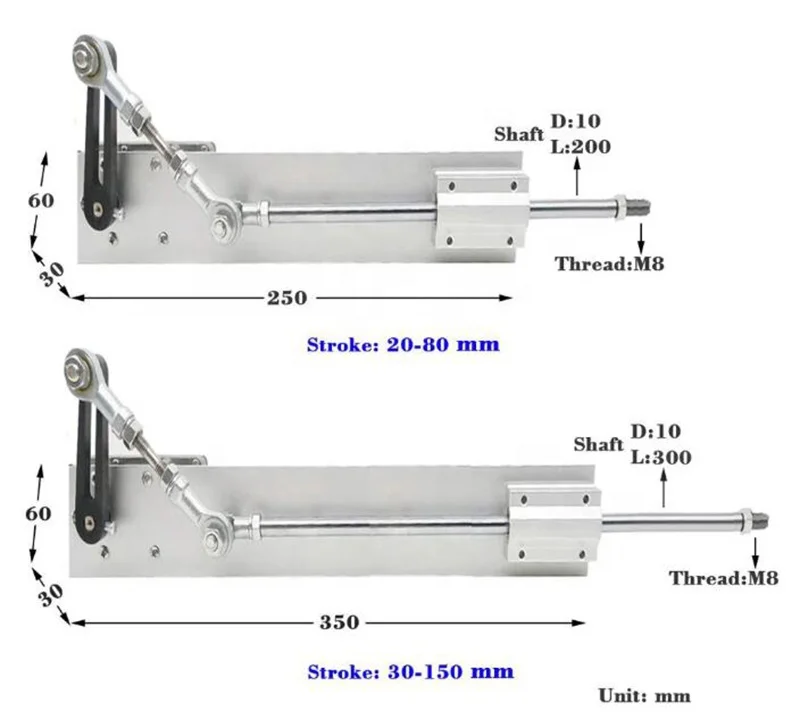 Motore lineare alternativo DC 12V/24V + Motore di riduzione dell'alimentazione di controllo della velocità Motore lineare DC Attuatore lineare telescopico