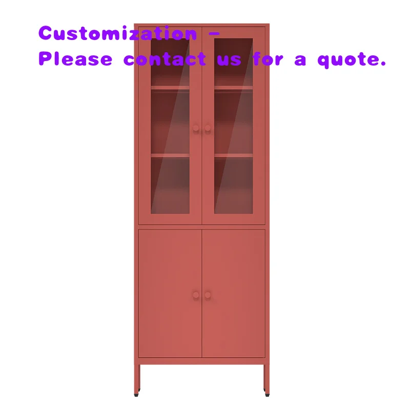 

custom.Hot Sale Durable Steel Book Display Shelf Metal Storage Cabinet with Glass Living Room Furniture Bedroom Applic