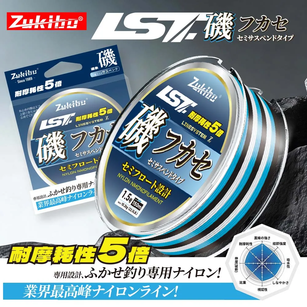 Línea de Pesca de Nailon Semiflotante ZUKIBO Azul Camuflaje, Recubrimiento Suave Resistente a la Abrasión, Línea Monofilamento para Pesca en Roca 500M/300M/200M