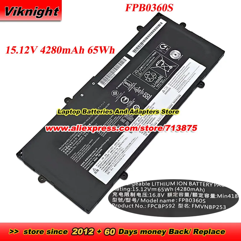 FPB0359S FPB0360S Battery 15.12V 4280mAh 65Wh 11.34V 4280mAh 49Wh For LifeBook U7511 U7512 U7411 FMVNBP253 FPCBP592 FMVNBP252