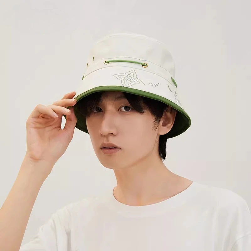 

Genshin Impact Nahida Impression Series Bucket Hat Anime Game Cotton Cap Sun Hat Adjustable Unisex Headwear Cosplay Accessory