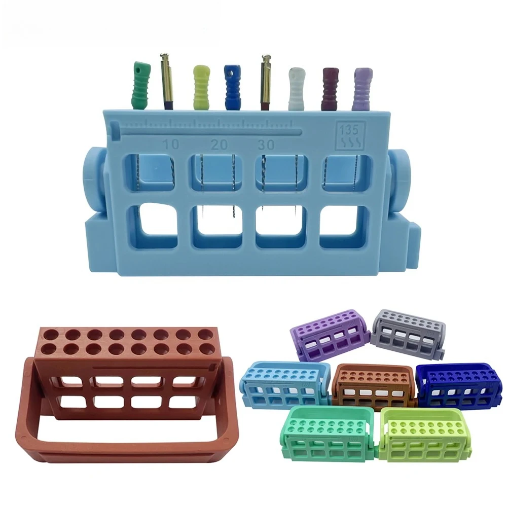 30Pcs 16 Hole Dental Endodontic File Holder File Drill Stand Block Autoclavable Root Canal Disinfection Box Organizer Instrument