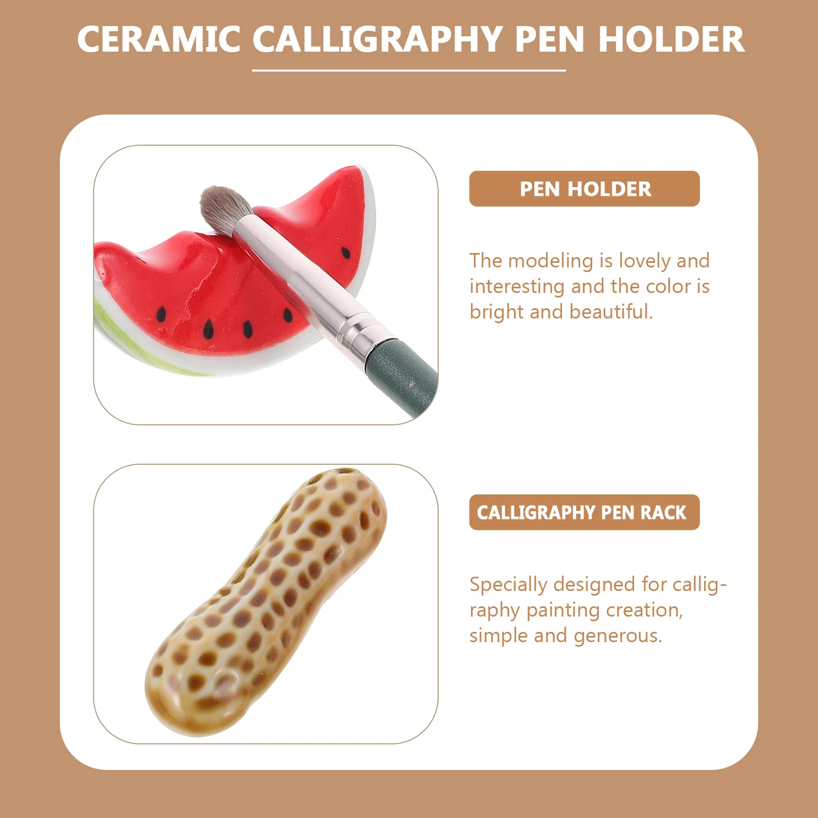 

5Pcs Ceramic Brush Pen Rest Premium Material Sturdy Practical Ink Brush Storage Bright Color Lovely Modeling Ink Pen Stand