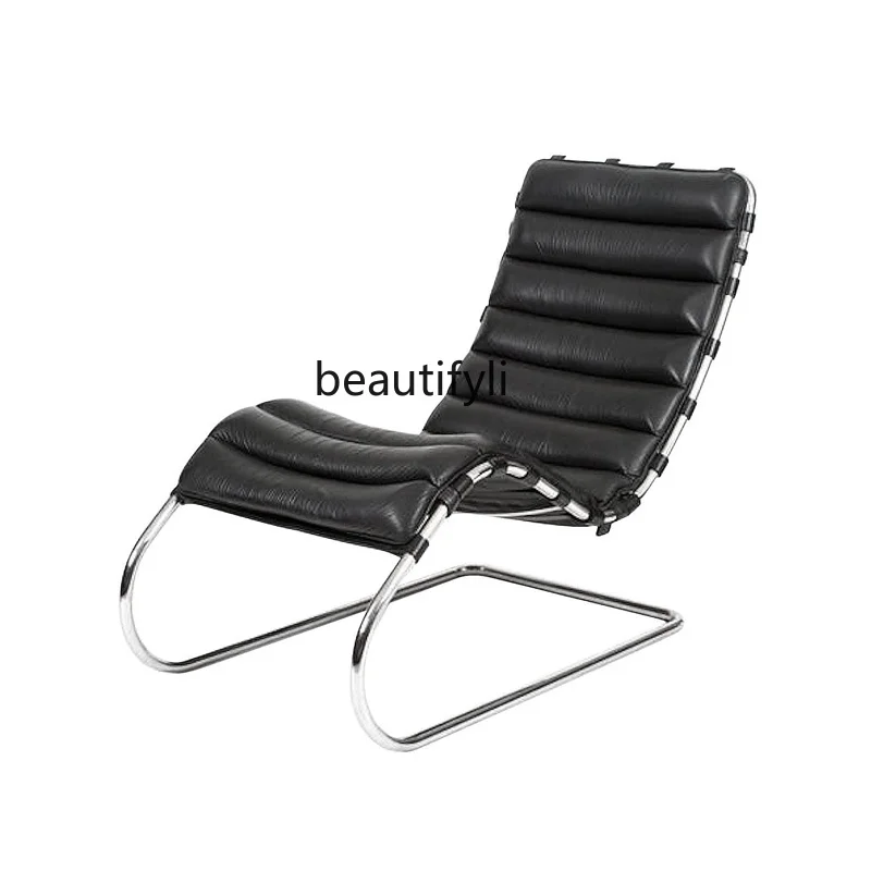 Lounge Chair Lunch Break Home Balcony, Office Medieval Chair Designer Stainless Steel Leisure Chair Single