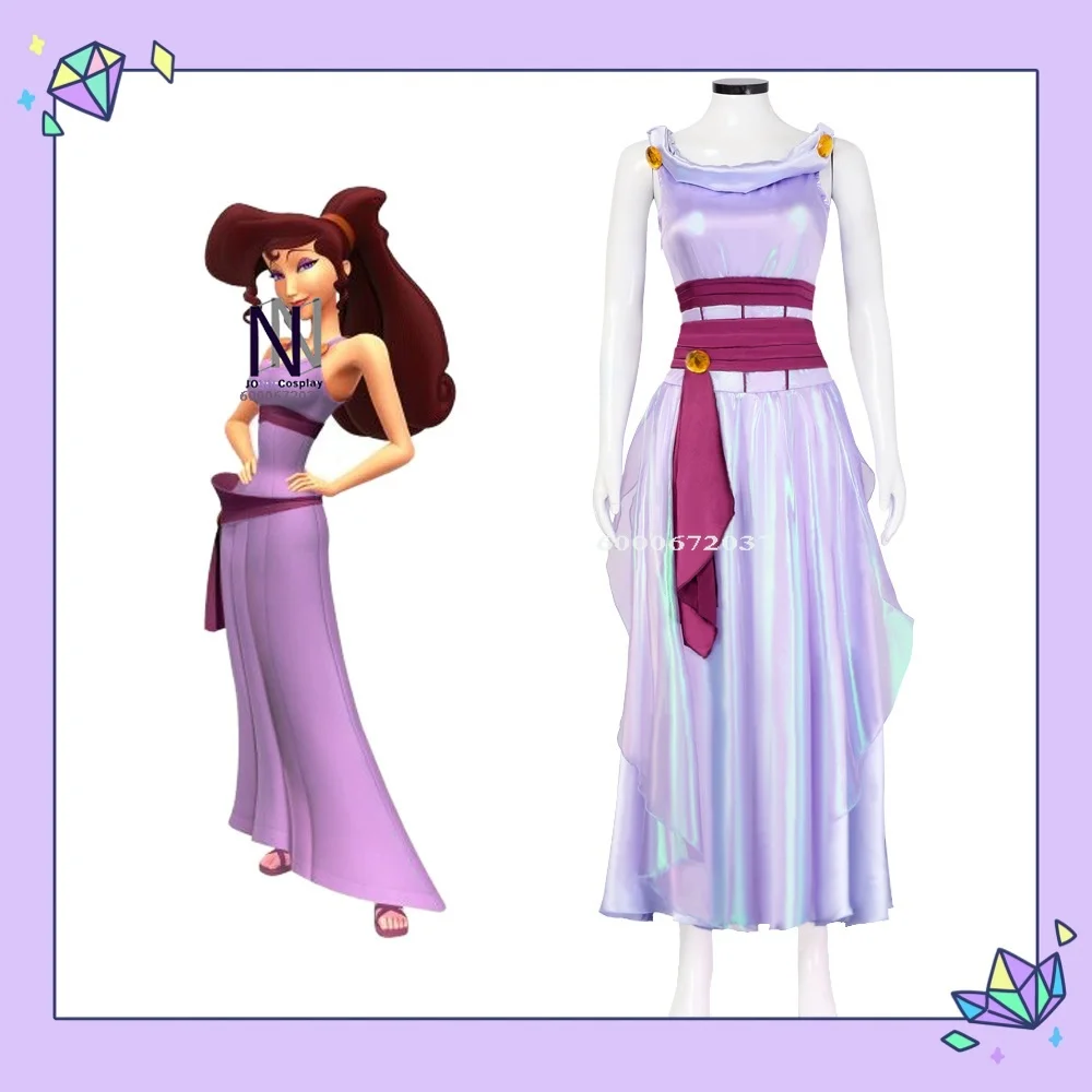 

Movie Cosplay Costume Anime Megara Pretty Outfits Role Playing Dress Full Set for Women Adult Comic Con Halloween Party Outfit