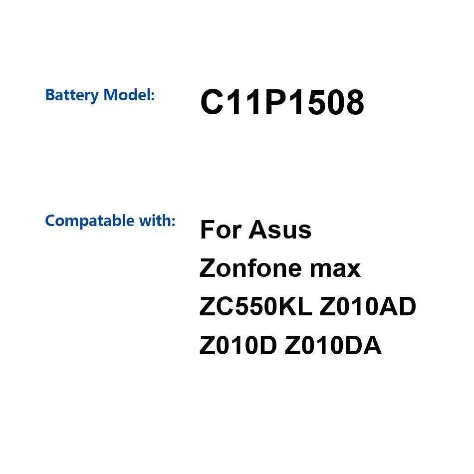 

C11P1508 Long-Lasting Performance Mobile Phone Battery 5000Mah For Asus Zonfone Max ZC550KL Z010AD Z010D Z010DA