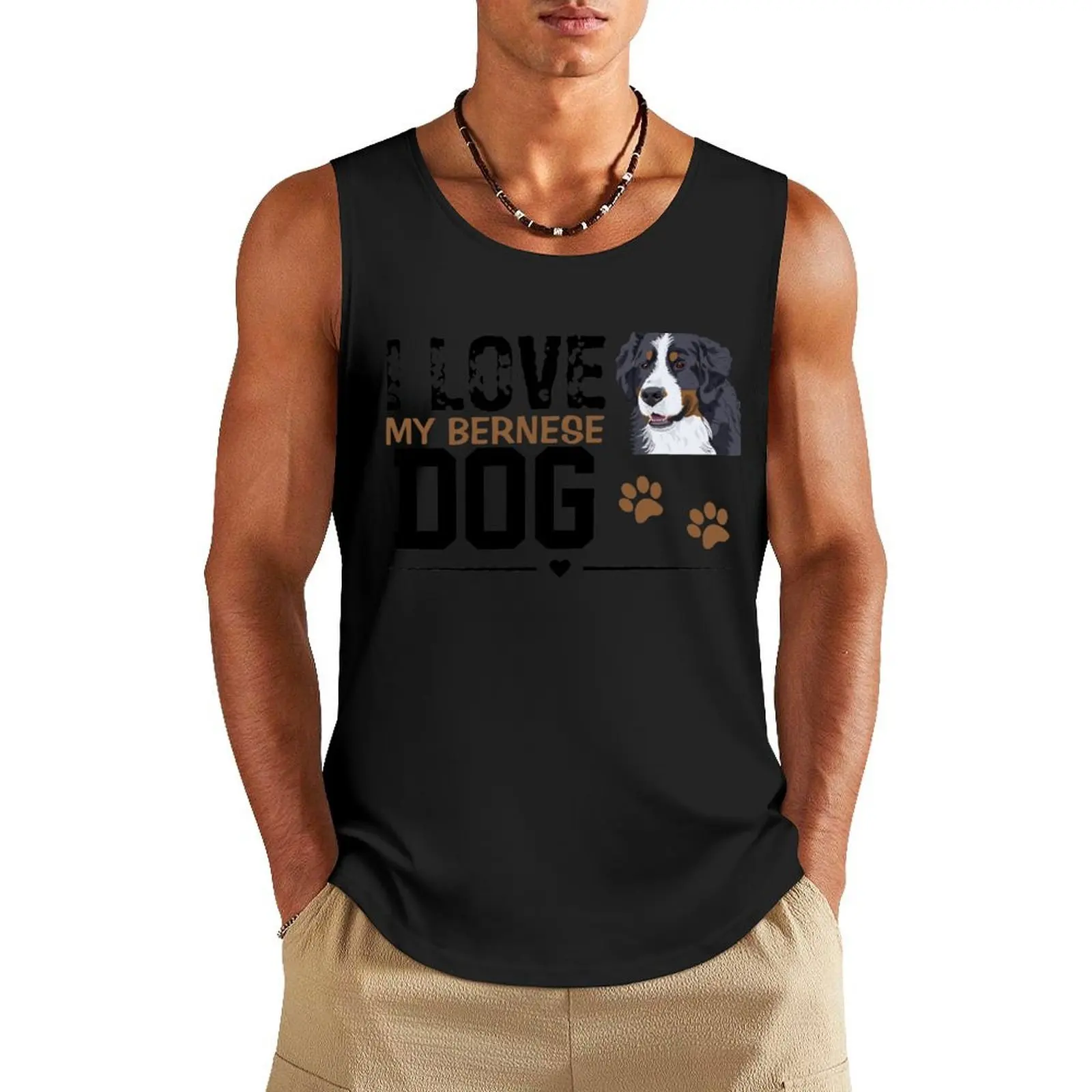 

Bernese Mountain Dog Lovers Tank Top Man gym clothes Men's singlets anime top