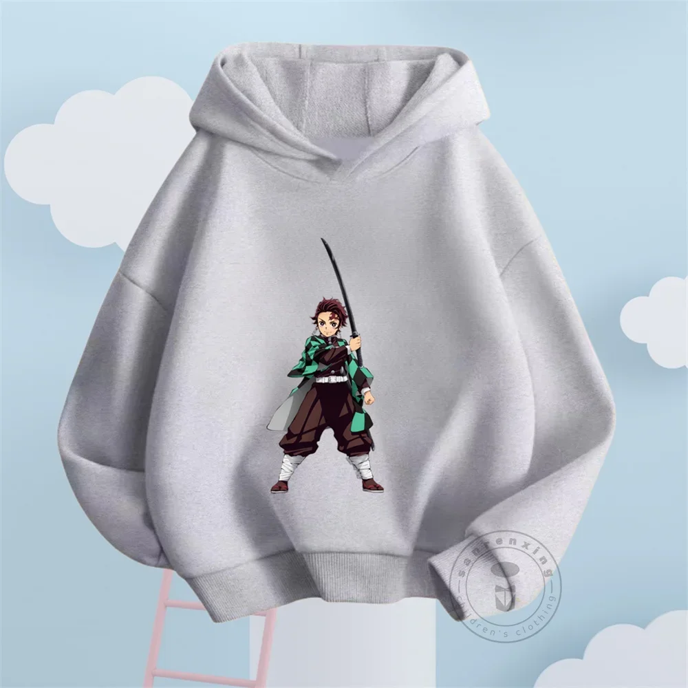 Demon Slayer Anime Hoodie Kamado Tanjirou Hooded Girls Boys ​Sweatshirts Harajuku Female Long Sleeve Streetwear Clothing