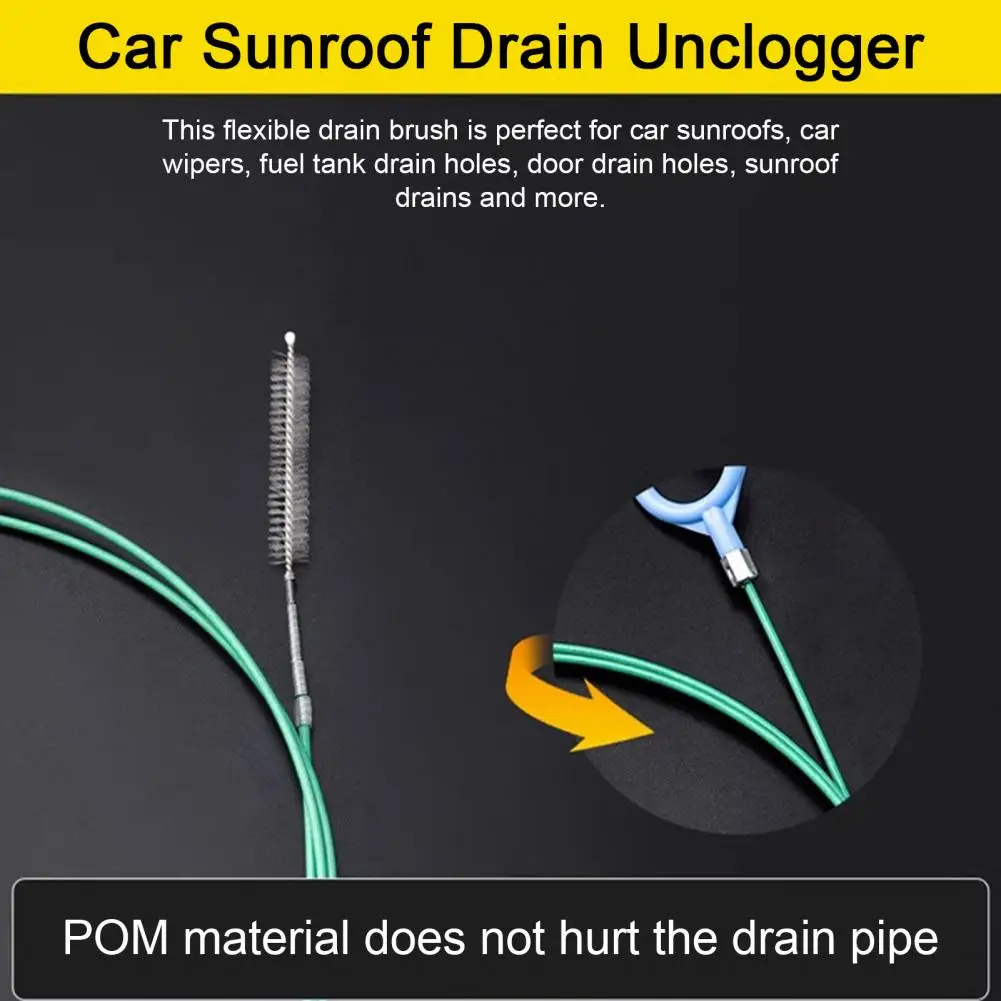 

Car Sunroof Drain Tool Drain Tool with Nylon Brush Long Flexible Nylon Brush for Car Sunroof Windshield Wiper Tank Drain Unclog