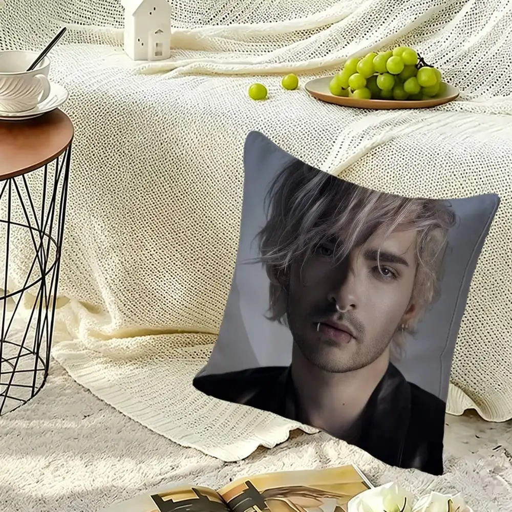 B-Bill Kaulitz Square Double-Sided printed Pillow Case Bedroom Bedside Pillow Sofa Cushion Cover
