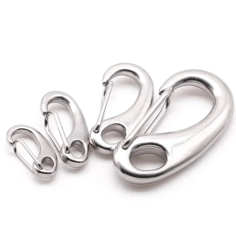 20PCS Snap Hooks 304 Stainless Steel Egg Shape Safety Quick Release Spring Snap Hook Link 30mm 40mm 50mm Length