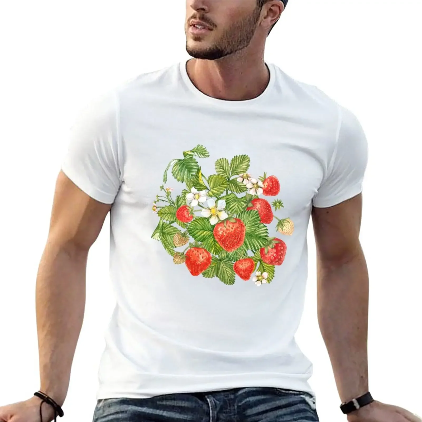 

New Strawberry T-Shirt blanks aesthetic clothes mens tall t shirts