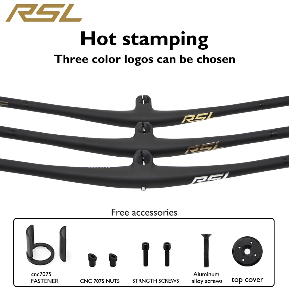 

RSL Mountain Bike Handlebar 760mm Width 27.5mm RISE 35/45/55mm Length 271.9g Upsweep 6 Backsweep 7 Lightweight With Accessory