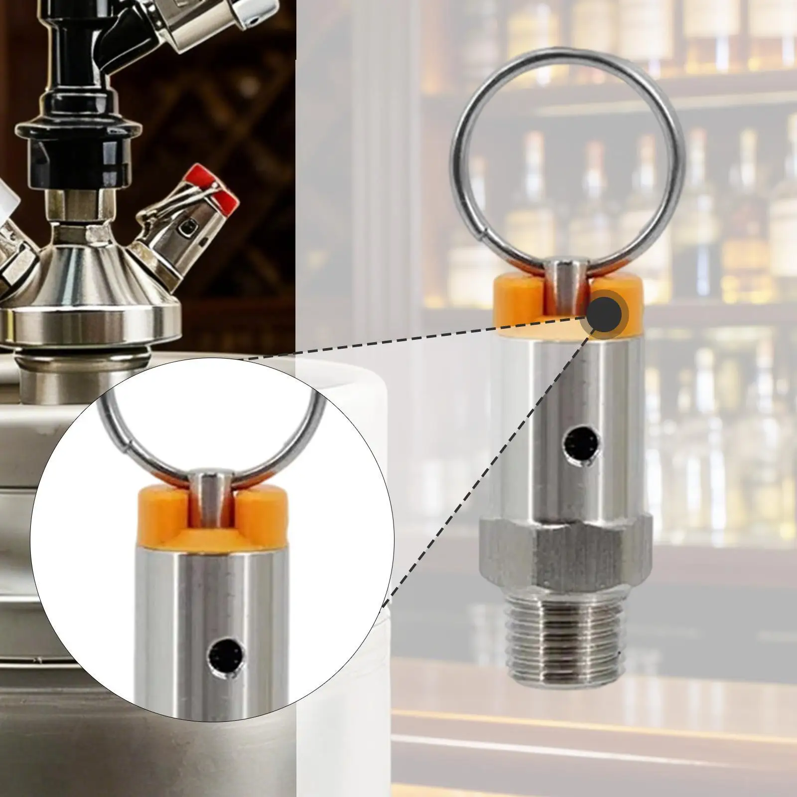 304 Stainless Steel Keg Pressure Relief Valve Homebrew Brewing Tool 1/4 NPT Male Thread for Beer Keg Replacement