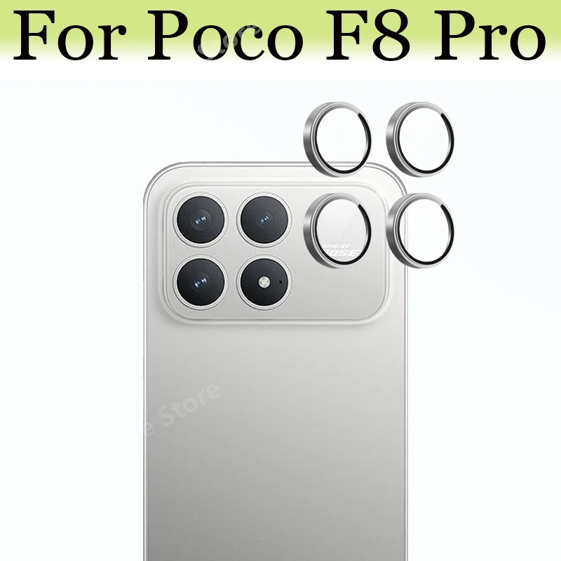 F8 Pro Metal Camera Lens Protector For Xiaomi POCO F8 pro Camera Protector Ring Glass Lens film 3D Snap-On Anti-Scratch