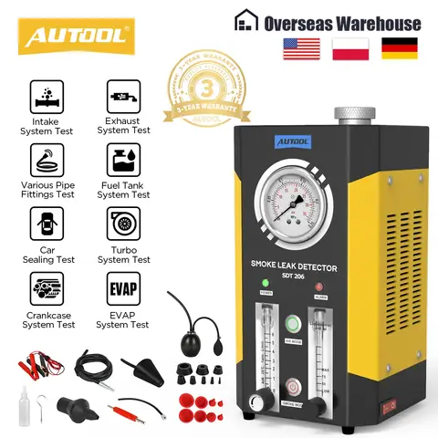 AUTOOL EVAP Smoke Leak Detector For Car Automotive Pipe Systems Leakage Diagnostic Tool SDT206 Smoke Generator Tester Machine