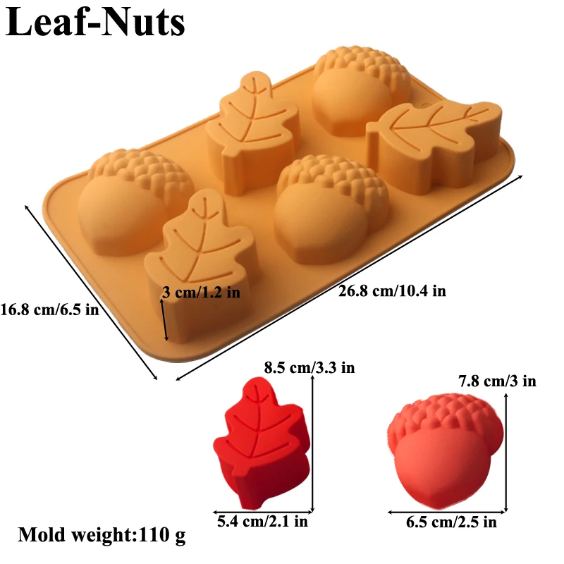 เทศกาลเก็บเกี่ยวฟักทอง NUT Leaf องค์ประกอบการออกแบบแม่พิมพ์ซิลิโคนครัวแม่พิมพ์เค้กซิลิโคนช็อกโกแลต Mould ขนมเครื่องมือ