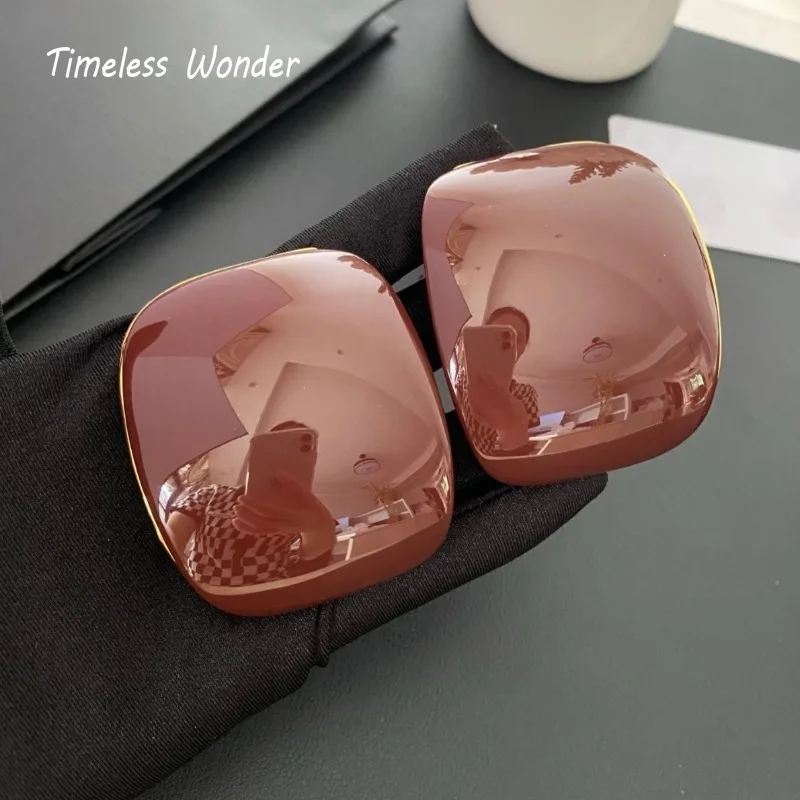 

Timeless Wonder Fancy XL Geo Resin Clip on Earrings for Women Designer Jewelry Runway Luxury Brand Gift Vintage Top 5133