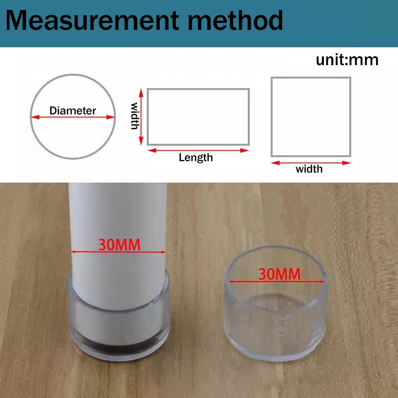 Chair Leg Caps Protector PVC Transparent Round Square Floor Table Foot Cover Socks Pipe Plugs Furniture Leveling Feet Home Decor