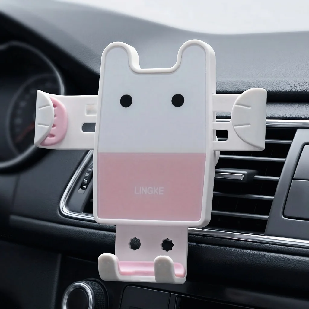 

Cute Rabbit Car Phone HolderCartoon Kawaii Style Phone Mount for Car Dashboard Air Vent