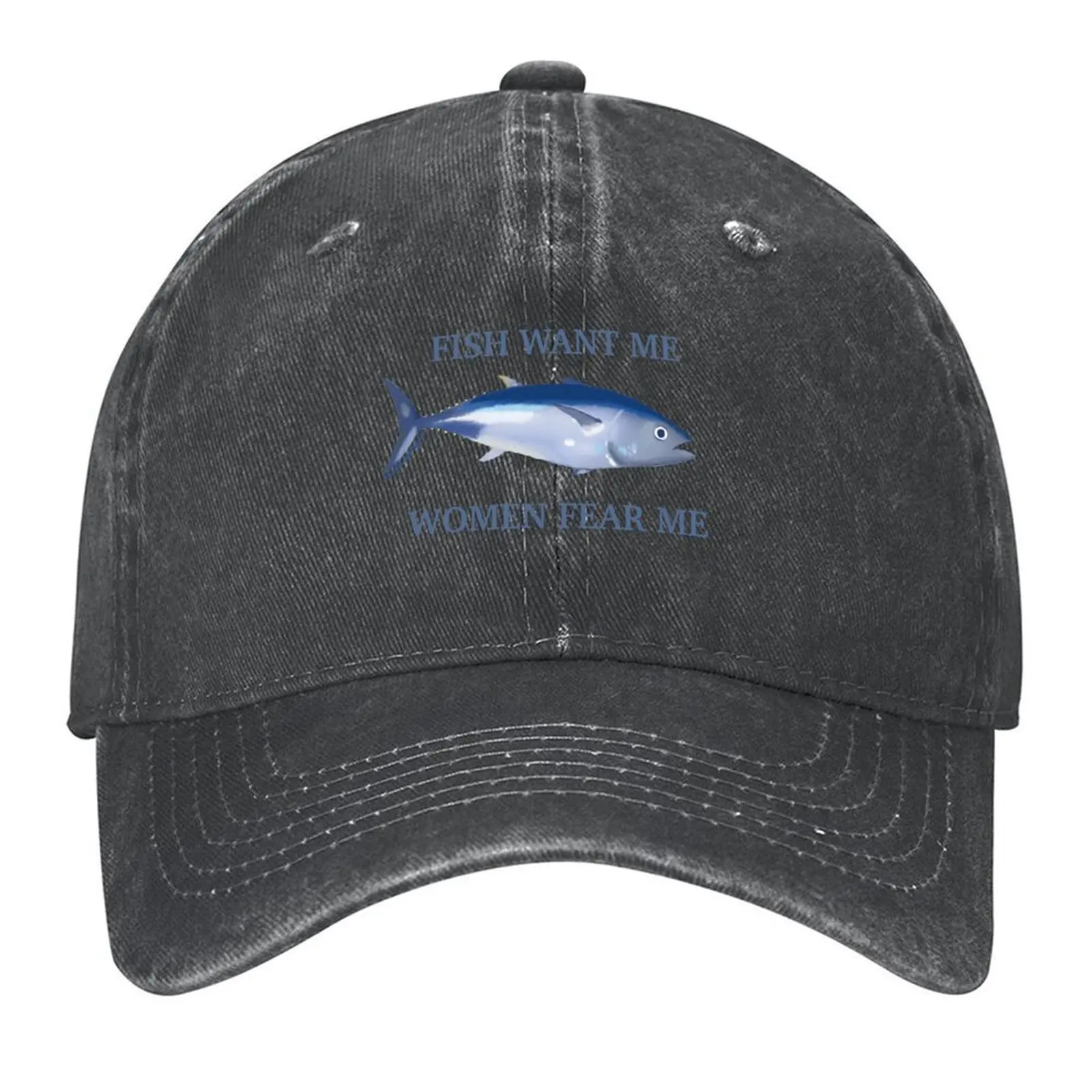 

fish want me women fear me Baseball Cap Trucker Hat Sports Cap birthday Vintage Baseball Men Women's