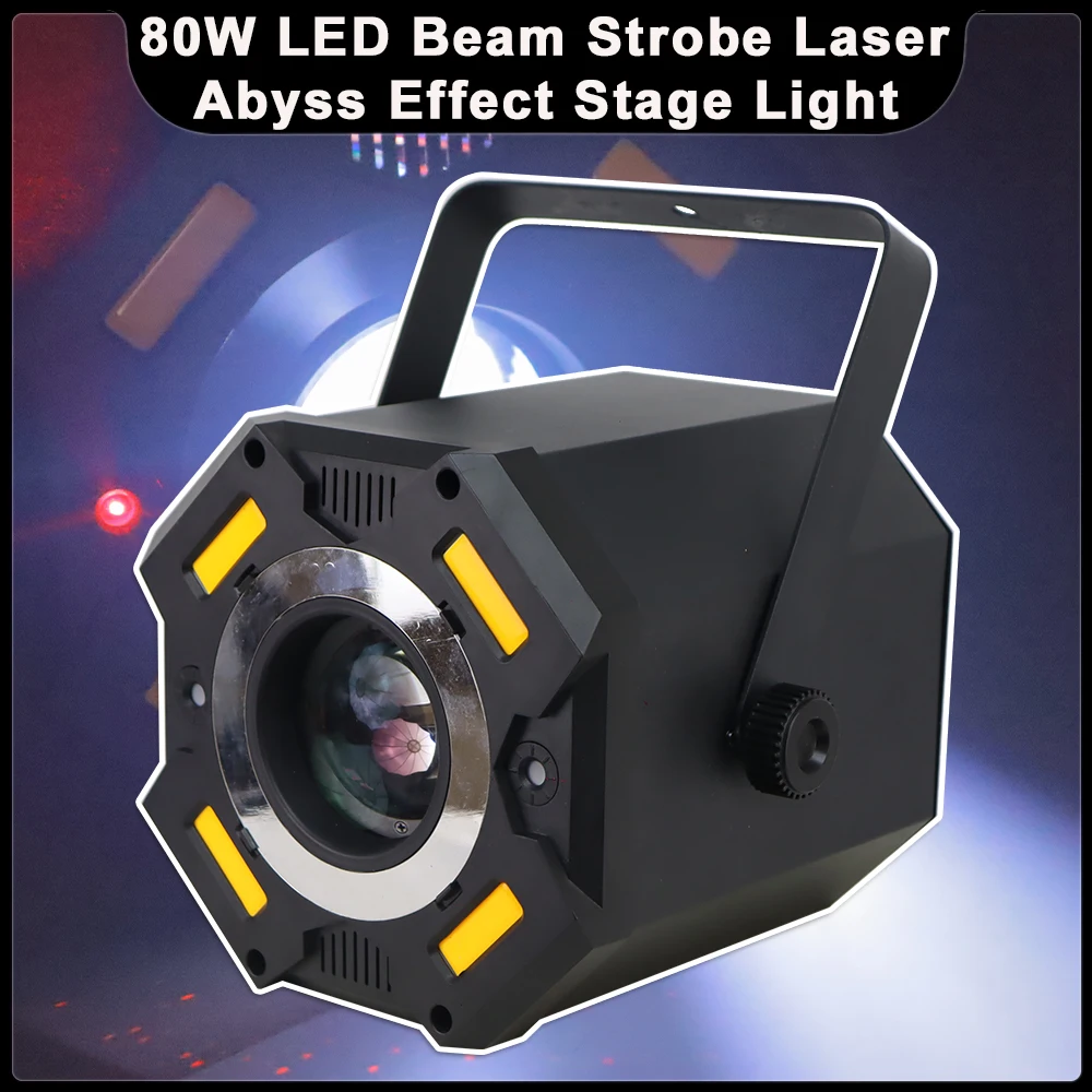 yuer led beam satge light padroes efeito abismo strobe 16 prisma dj iluminacao de palco dmx disco party club 80w 01