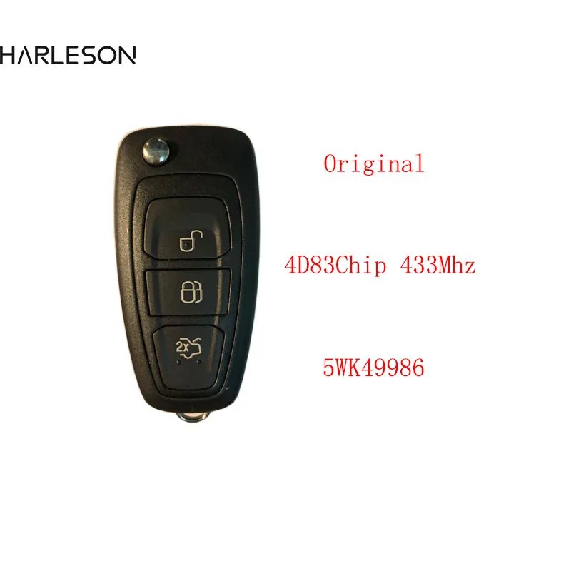 

Original 3BTN 433Mhz FSK 4D63 Chip Remote Car Key Fob For Ford Kuga C-Max Focus Fiesta Mondeo Galaxy HU101 Flip Blade