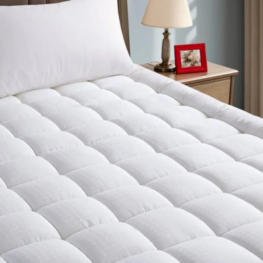 

Mattress Pad Size Pillow Top Mattress Cover Quilted Fitted Mattress Protector Cotton 8-21" Deep Pocket Mattress Topper 54x75 In