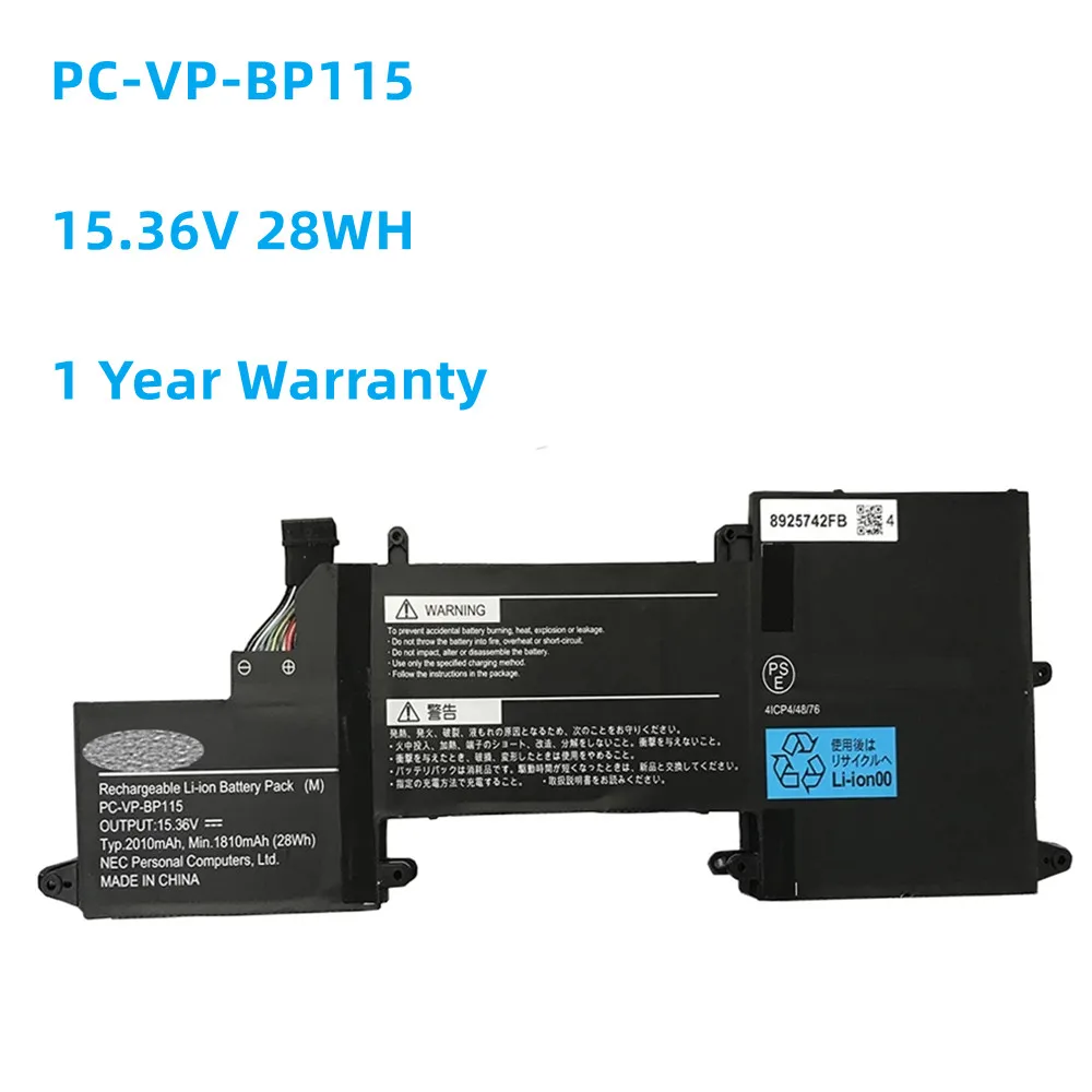 

15.36V 28Wh 1810mAh PC-VP-BP115 11.52V 42WH 3618mah PC-VP-BP116 Original Laptop Battery For NEC 4ICP4/48/76 4ICP4/48/78 HZ550