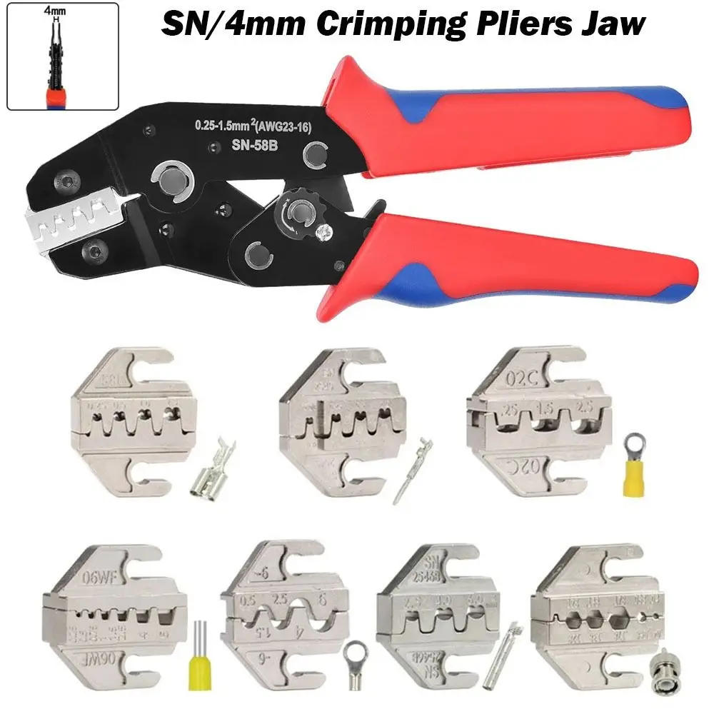 New Alloy SN Crimping Pliers Jaw Width 4mm SN-2546B 02C Crimping Terminals Jaw Slot 48B 58B 06WF 2549 03H Interchangeable Dies