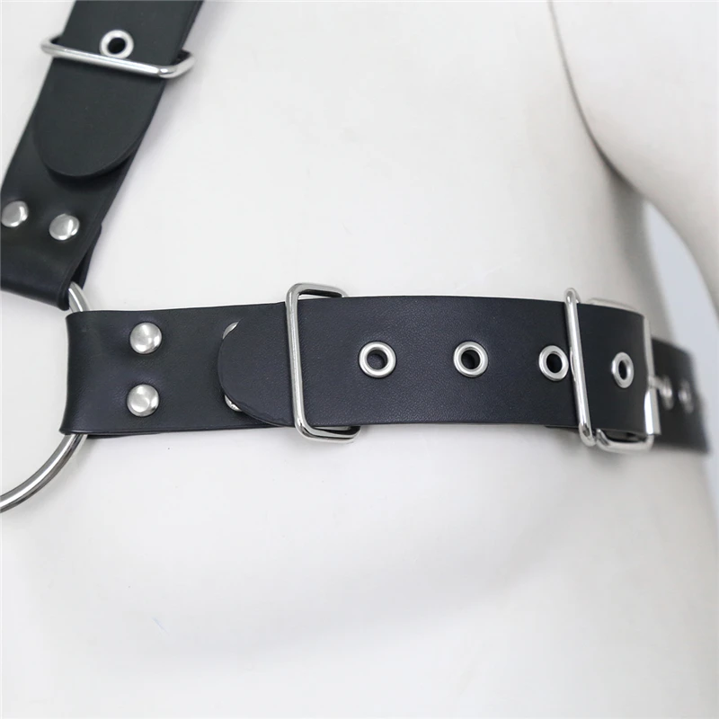 PU Leather Mens Harness Belts Fetish Gay Clothing Male Body Straps Lingerie Punk Rave Shoulder Chest Harness Men Costumes