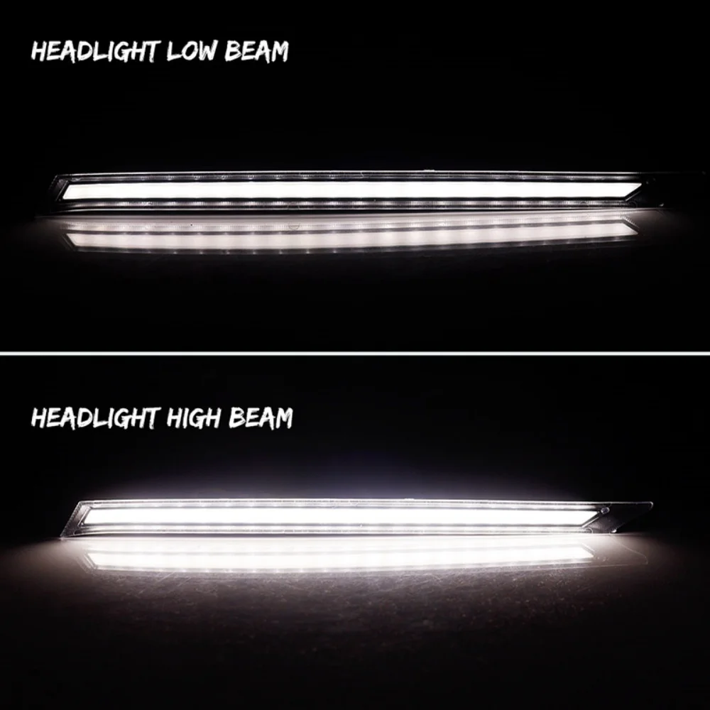 لتويوتا RAV4 2019 2020 2021 ثنائي اللون الأبيض LED المحرك الأمامي خليج هود DRL تشغيل أضواء ث/العنبر الديناميكي بدوره أضواء الإشارة #5