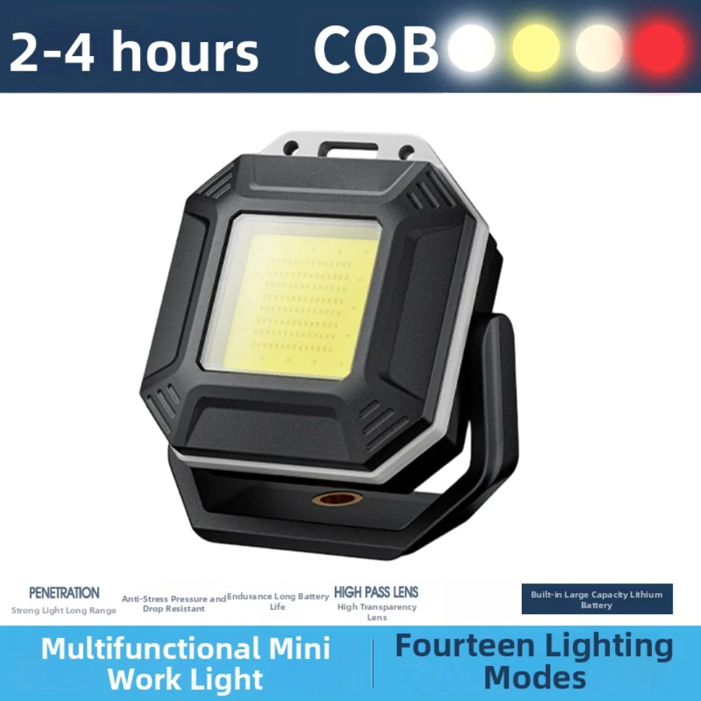 Magnetic Rechargeable Work Light with IPX5 Waterproof Rating and Multi Mode Lighting for Outdoor and Repair Use