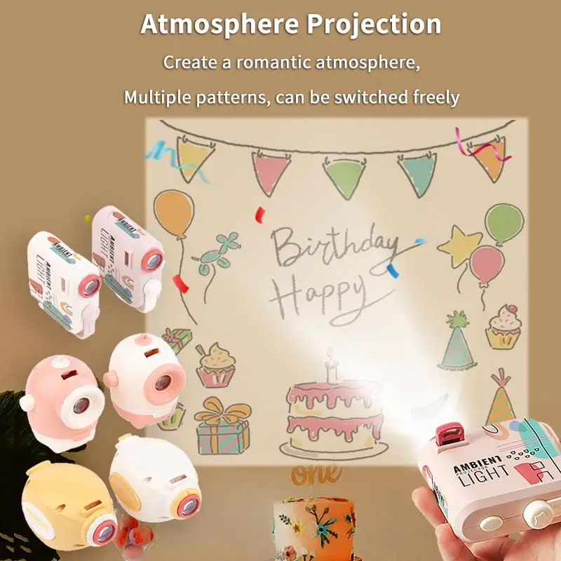

Cartoon Projector Lamp With Soft Light And Multiple Projection Films For Birthday Party And Bedroom Decoration Creative Gifts