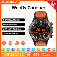 Weofly Conquer BT 5.3 Smartwatch AOD 1.43 Inch AMOLED Screen Heart Rate Monitoring Auto-detect Workouts Sports Smart Watch