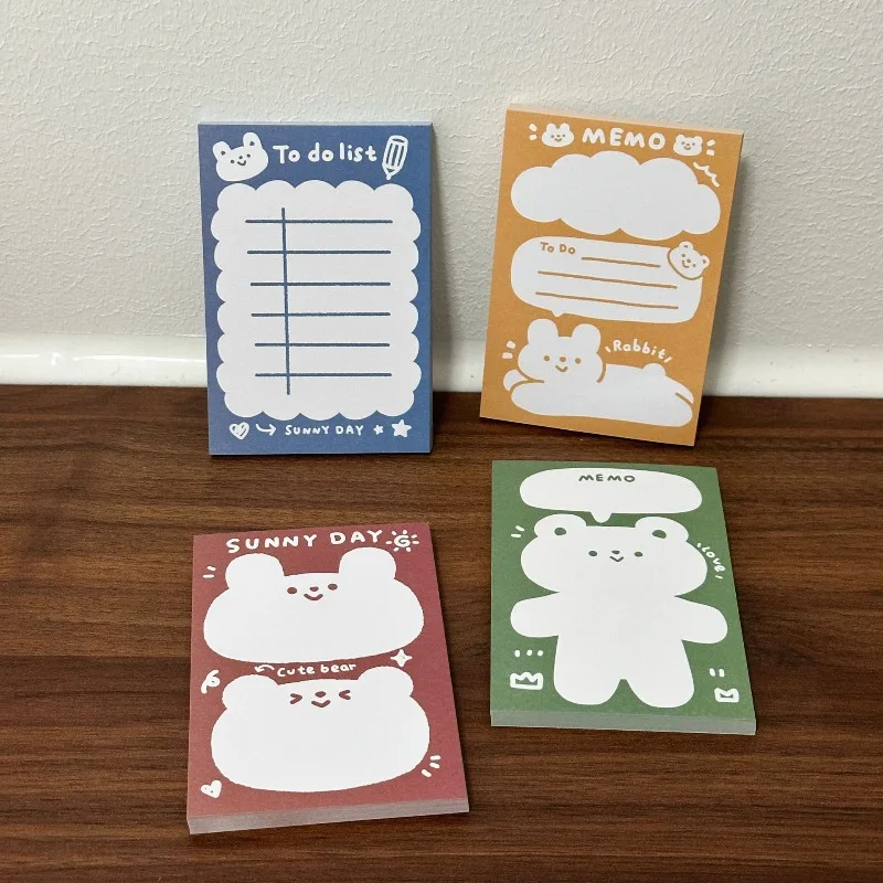 

Cute Bear Sticky Pad Ins Message Notes No Sticky Memo Easy for Students To Carry Note Pad Stationery Sticky Notes