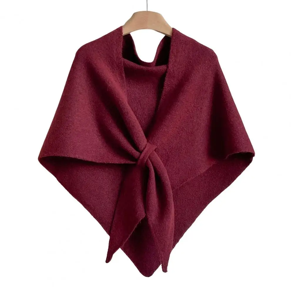 Dames gebreide sjaalomslag, imitatiewol kasjmier poncho cape, effen kleur winter nekwarmer schoudersjaal voor koud weer