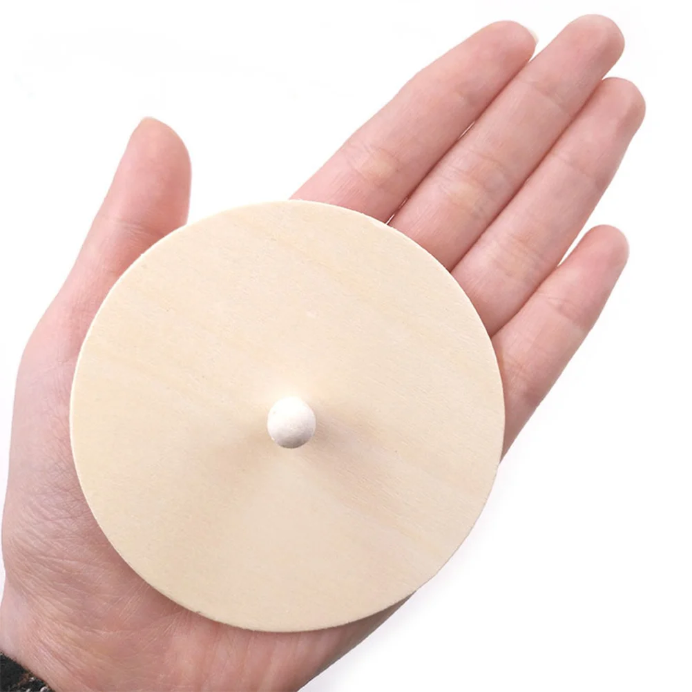10 pçs de madeira natural girando topo sem pintura diy crianças giroscópio brinquedo para o desenvolvimento habilidades criatividade exercício
