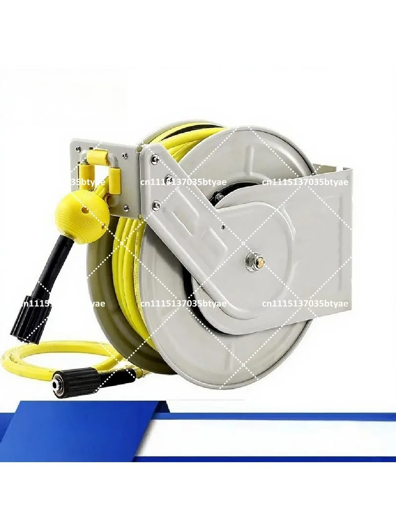 Heavy Duty Auto-Retractable Pressure Washer Hose Reel, High Pressure Car Washer Storage Rack for Garden & Garage