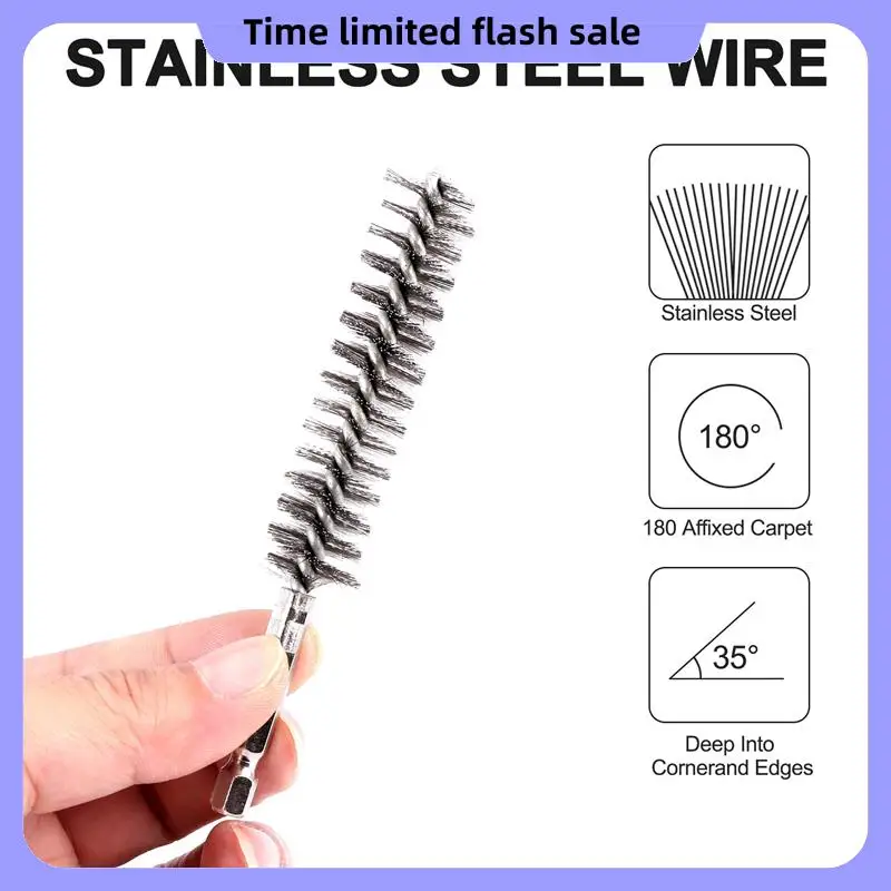 

A40T 6 Pieces Of Drilling Brushes, Twisted Wire Stainless Steel Cleaning Brushes Of Different Sizes,For Electric Drill Impact
