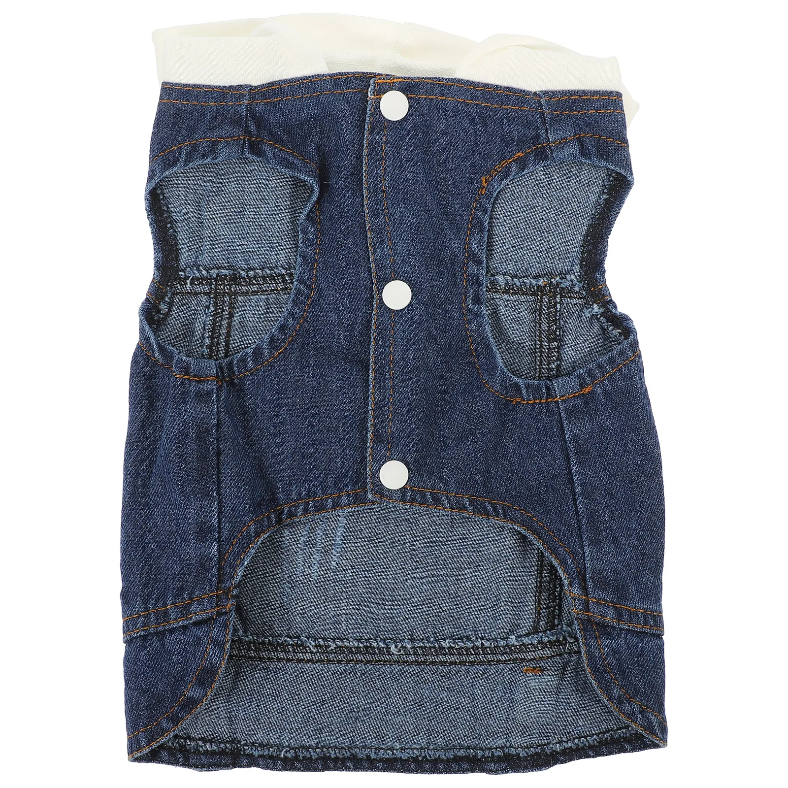 

Fashion Pet Vests Denim Cool Summer Autumn Spring Dog Apparel Knitted Hat White L Size Retro Jeans Style For Cats Bulldogs