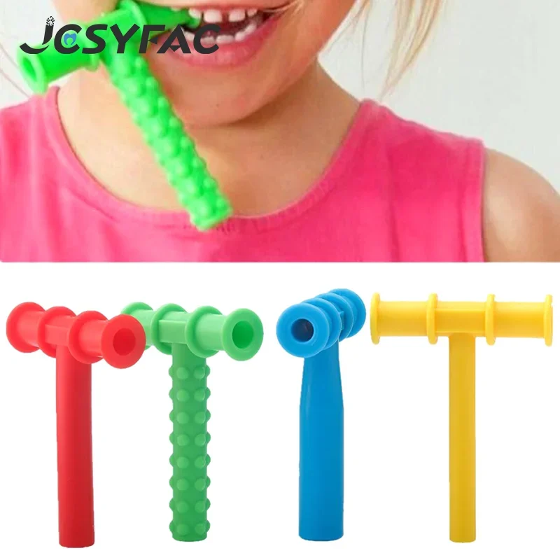 Kid Chewing Tube Speech Therapy Teeth Massager Oral Muscle Rehabilitation Training Children Talk Tools For Autism Sensory Speak