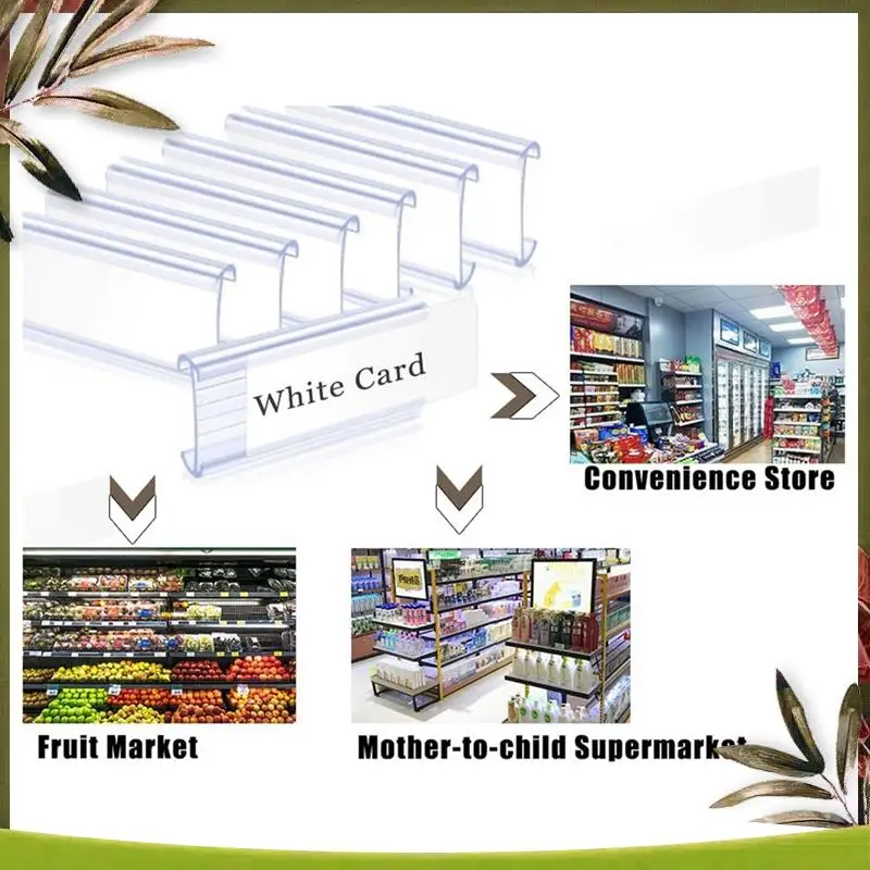 New-200 Pieces Wire Shelf Label Holders Set Plastic Label Shelf Clips With 200Pcs White Card Set Kit (2.95Inch X1.18 Inch)