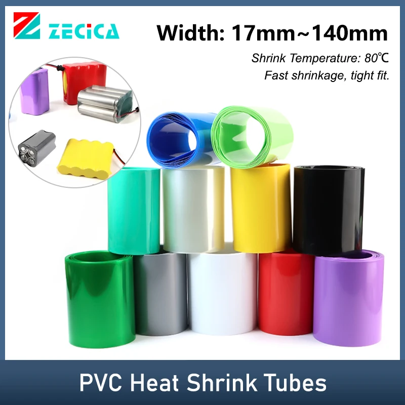 

1m 18650 Lipo Battery Wrap Width 17mm ~ 140mm PVC Heat Shrink Tube Pack Cable Sleeve Insulated Wire Protection Film Case