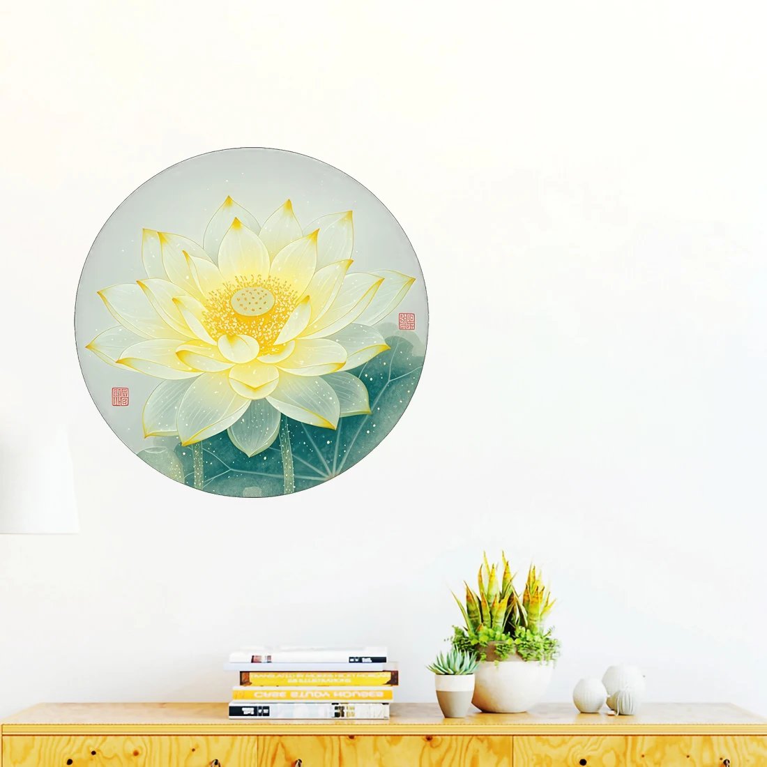 Three Ratels CFN168 Fluorescent Lotus Flower Artistic wall stickers for home decoration