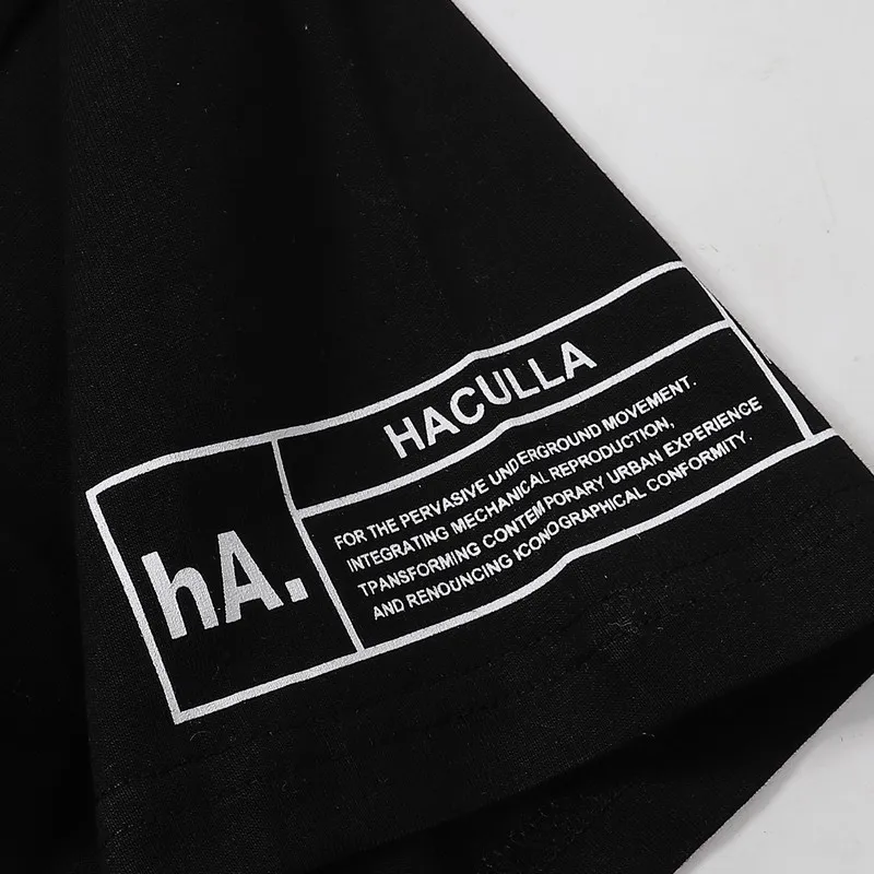 2024ss Haculla Love T-shirt Men Women Classic Line Print Haculla HE SHE KNOWS Tee Black Crew Neck Tops ID Short Sleeve